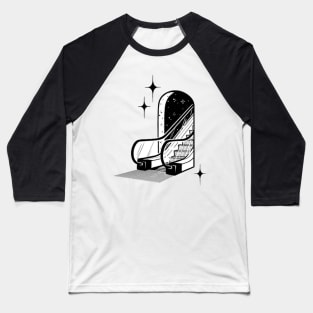 Space Escalator - Digital Drawing - B&W Baseball T-Shirt